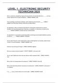 LEVEL 1 - ELECTRONIC SECURITY  TECHNICIAN 2025  