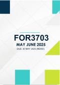 FOR3703 May June Exam 2025 - Due 30 May 2025