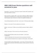 MBG 2400 Exam Review questions well answered to pass