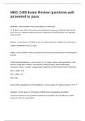 MBG 2400 Exam Review questions well answered to pass