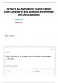 AU NUTR 331 Nutrition for Health Midterm exam Complied of quiz questions and textbook self-check questions