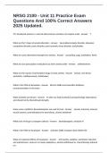 NRSG 2100 - Unit 11 Practice Exam Questions And 100&percnt; Correct Answers 2025 Updated&period;