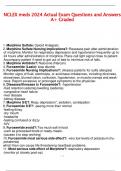 NCLEX meds 2024 Actual Exam Questions and Answers A&plus; Graded&period;