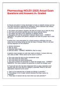 Pharmacology NCLEX &lpar;2025&rpar; Actual Exam Questions and Answers A&plus; Graded&period;