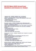 NCLEX Meds &lpar;2025&rpar; Actual Exam Questions and Answers A&plus; Graded&period;
