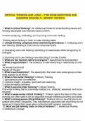 CRITICAL THINKING AND LOGIC - C168 EXAM QUESTIONS AND ANSWERS GRADED A&plus; NEWEST VERSION&period;
