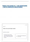 NURS 2725 EXAM &num;1 &vert; 196 QUESTIONS &vert; WITH COMPLETE SOLUTIONS&excl;&excl;