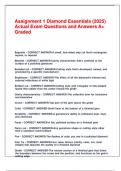 Assignment 1 Diamond Essentials &lpar;2025&rpar; Actual Exam Questions and Answers A&plus; Graded&period;