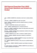 GIA Diamond Essentials Final &lpar;2025&rpar; Actual Exam Questions and Answers A&plus; Graded&period;
