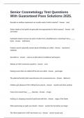 Senior Cosmetology Test Questions With Guaranteed Pass Solutions 2025&period;
