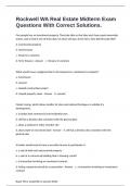 Rockwell WA Real Estate Midterm Exam Questions With Correct Solutions&period;