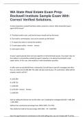 WA State Real Estate Exam Prep&colon; Rockwell Institute Sample Exam With Correct Verified Solutions&period;