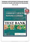 Test Bank for Stanhope and Lancaster's Community Health Nursing in Canada&comma; 4th Edition by MacDonald &lpar;All Chapters included&rpar;