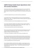 USPS Study Guide Exam Questions And All Correct Answers&period;