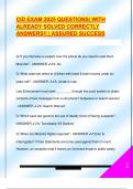 CID EXAM 2025 QUESTIONS&vert; WITH  ALREADY SOLVED CORRECTLY  ANSWERS&excl;&excl; &vert; ASSURED SUCCESS 
