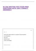 NJ CNA WRITTEN TEST EXAM PREP QUESTIONS WITH 100&percnt; CORRECT ANSWERS&excl;&excl;