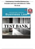 Test Bank - Contemporary Canadian Business Law&comma; Principles and Cases 12th Edition by Willes&comma; All Chapters 1 to 35 Covered&comma; Verified Latest Edition