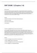 EMT EXAM 1 &lpar;Chapters 1-8&rpar; &lbrack;Latest Update&rsqb; Questions & Complete Solutions 100&percnt; Verified Correct&period;