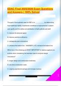 EDAC Final 2025&sol;2026 Exam Questions  and Answers &vert; 100&percnt; Solved