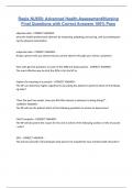 Regis NU650&colon; Advanced Health Assessment&sol;Nursing Final Questions with Correct Answers 100&percnt; Pass
