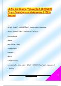 LEAN Six Sigma Yellow Belt 2025&sol;2026  Exam Questions and Answers &vert; 100&percnt;  Solved 