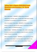 YELLOW BELR 6 SIGMA EXAM PACKAGE DEAL QUESTIONS AND VERIFIED DETAILED ANSWERS &vert; 100&percnt; GUARANTEED PASS &vert; ALREADY GRADED A&plus;