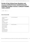 Florida LP Gas & Rules Exam Questions and Answers COMPLETE EXAM QUESTIONS AND ANSWERS &lpar;multiple choices&rpar; &vert; ALREADY PASSED &vert; 2025 LATEST&excl;&excl;