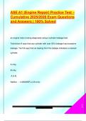 ASE A1 &lpar;Engine Repair&rpar; Practice Test &ndash;  Cumulative 2025&sol;2026 Exam Questions  and Answers &vert; 100&percnt; Solved