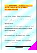 C233 Employment Law 2025&sol;2026 Exam  Questions and Verified Answers &vert;  Already Graded A&plus; 
