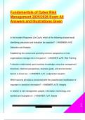 Fundamentals of Cyber Risk  Management 2025&sol;2026 Exam All  Answers and Illustrations Given