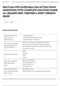 Red Cross WSI Certification Test ACTUAL EXAM QUESTIONS WITH COMPLETE SOLUTION GUIDE &lpar;A&plus; GRADED 100&percnt; VERIFIED&rpar; LATEST VERSION 2025&excl;&excl;