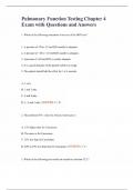 Pulmonary Function Testing Chapter 4 Exam with Questions and Answers