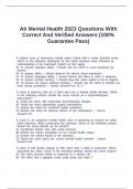 Ati Mental Health 2023 Questions With Correct And Verified Answers &lpar;100&percnt; Guarantee Pass&rpar;