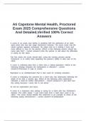 Ati Capstone Mental Health&comma; Proctored Exam 2025 Comprehensive Questions And Detailed&comma;Verified 100&percnt; Correct Answers