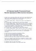 ATI Mental Health Proctored Exam Review Questions With Correct Answers