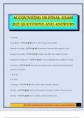 ACCOUNTING 110 FINAL EXAM 2025 QUESTIONS AND ANSWERS