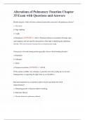 Alterations of Pulmonary Function Chapter 35 Exam with Questions and Answers