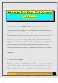 Addictions Final Exam 2025 Questions and Answers