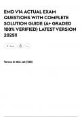 EMD V14 ACTUAL EXAM QUESTIONS WITH COMPLETE SOLUTION GUIDE &lpar;A&plus; GRADED 100&percnt; VERIFIED&rpar; LATEST VERSION 2025&excl;&excl;