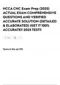 HCCA CHC Exam Prep &lpar;2025&rpar; ACTUAL EXAM COMPREHENSIVE QUESTIONS AND VERIFIED ACCURATE SOLUTION &lpar;DETAILED & ELABORATED&rpar; &vert;GET IT 100&percnt; ACCURATE&excl;&excl; 2025 TEST&excl;&excl;