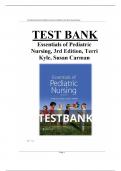 Essentials of Pediatric Nursing 3th Edition Test Bank By Theresa Kyle&comma; Susan Carman - All Chapters &vert;A&plus; ULTIMATE GUIDE 2025