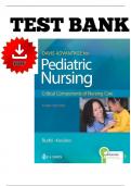 TEST BANK For Davis Advantage for Pediatric Nursing&colon; Critical Components of Nursing Care&comma; 3rd Edition by Kathryn Rudd&comma; All 1-22 Chapters Covered &comma;Latest Edition&vert;&vert; WITH RATIONALES&excl;&excl;