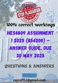 HES4809 ASSIGNMENT 1 2025 &lpar;854300&rpar; &ndash; Answer Guide&comma; Due 30 May 2025