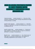 AQA A LEVEL PHYSICS PAPER 2 BUNLED  EXAMS WITH 100&percnt; CORRECT ANSWERS 2025