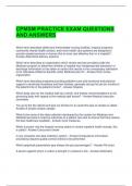 CPMSM PRACTICE EXAM QUESTIONS AND ANSWERS 