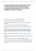 HAWAII MASSAGE THERAPY BOARD STATE EXAM ACTUAL EXAM COMPLETE  QUESTIONS WITH DETAILED VERIFIED ANSWERS &lpar;100&percnt; CORRECT ANSWERS&rpar; &vert;&vert;ALREADY GRADED A&plus;