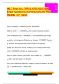  NSC First Aid&comma; CPR & AED 2025&sol;2026  Exam Questions Marking Scheme New  Update &vert; A&plus; Rated 