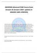 AWHONN Advanced FHM Course Exam Answers & Answers 2024 update&lpar; A&plus; GRADED 100&percnt; VERIFIED