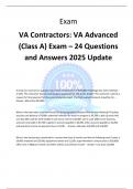 VA Contractors&colon; VA Advanced &lpar;Class A&rpar; Exam &ndash; 24 Questions and Answers 2025 Update