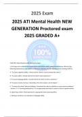 2025 ATI Mental Health NEW GENERATION Proctored exam 2025 GRADED A&plus;